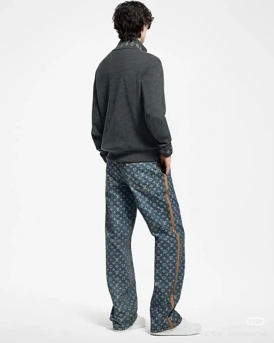 Louis Vuitton/Louis Vuitton jacquard threaded wool zipper jacket